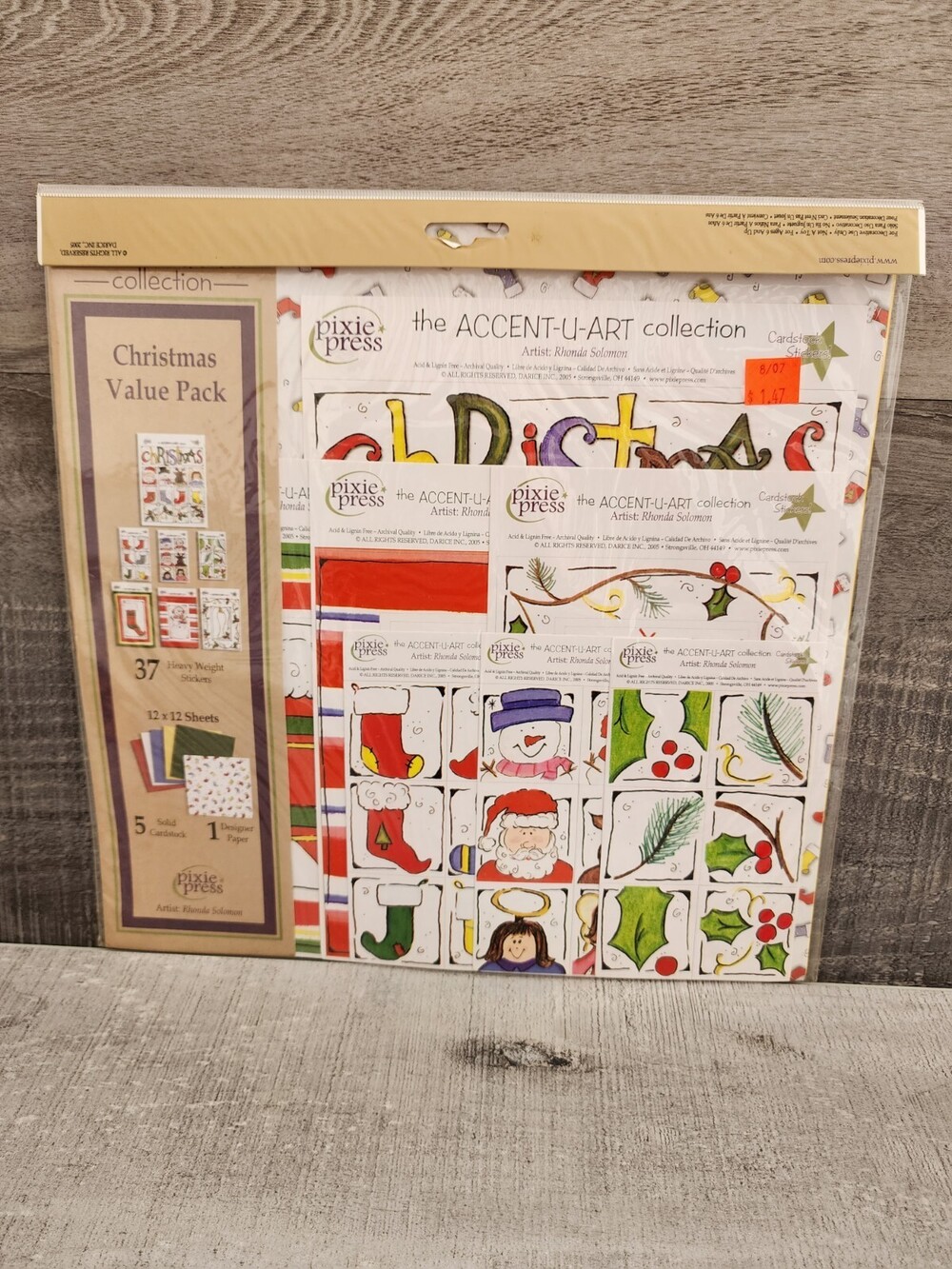 NEW Pixie Press CHRISTMAS Theme Page Kit 12x12 Vintage Accent-U-Art #45